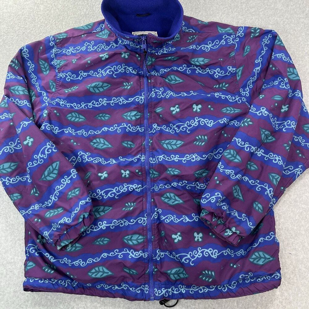 LL Bean Jacket three Season Jacket purple Women Sz Large Vintage 90s